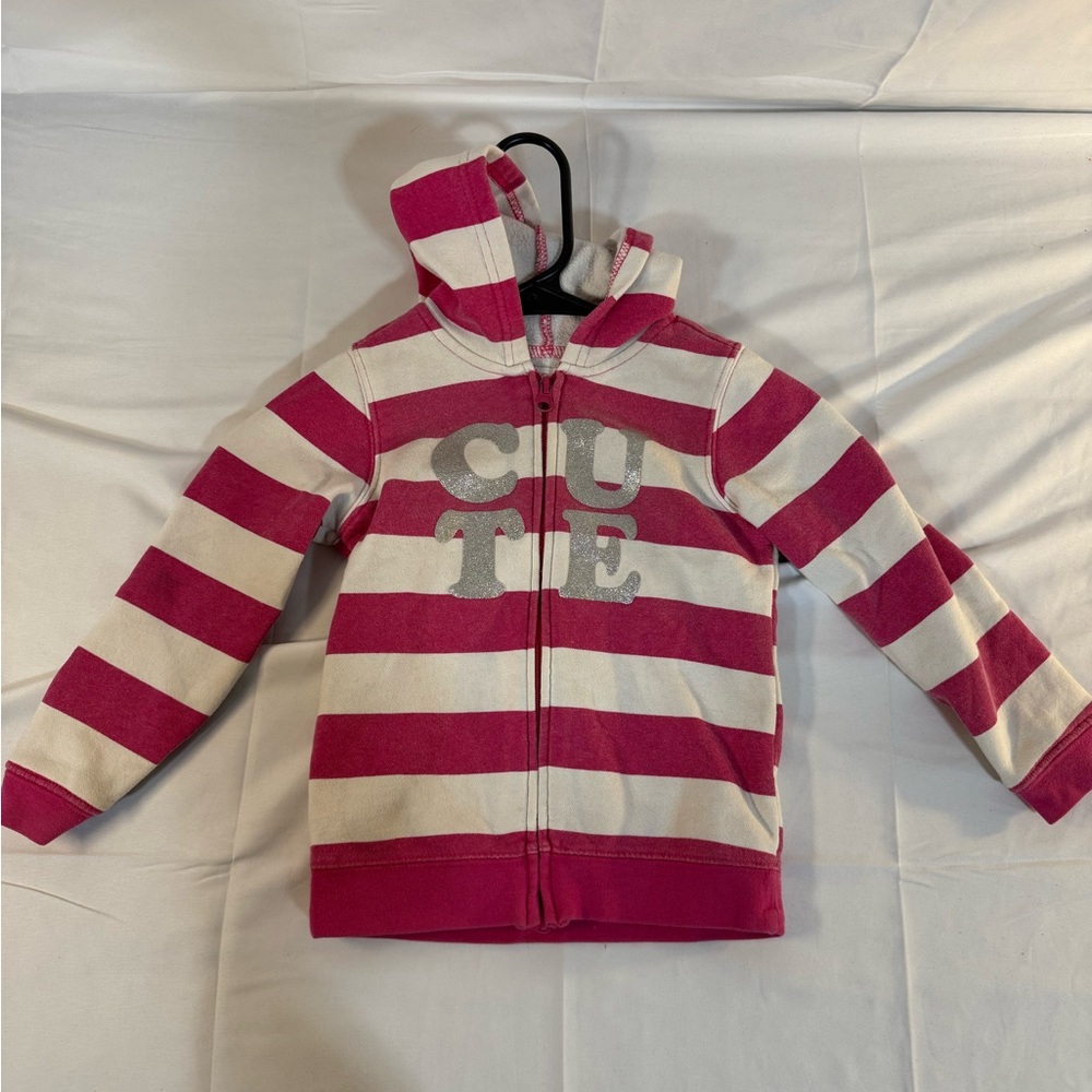 Place Pink and White Striped Hoodie